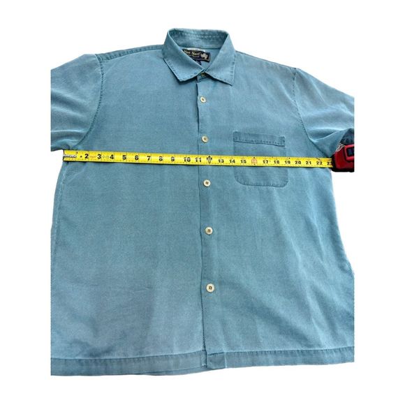 Mens Nat Nast Luxury Originals Silk Short Sleeve Blue Button Up Size Medium - Picture 7 of 11